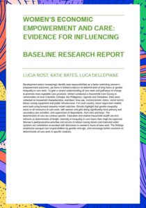 Women’s Economic Empowerment and Care: Evidence for influencing – WE-Care